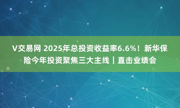 V交易网 2025年总投资收益率6.6%！新华保险今年投资聚焦三大主线｜直击业绩会